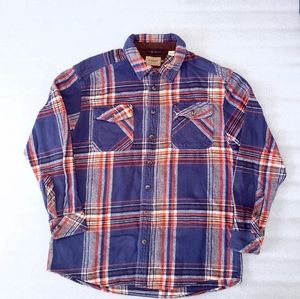 C.E. Schmidt Workwear Thick Flannel Plaid Button Up Shirt Pockets Men's Large